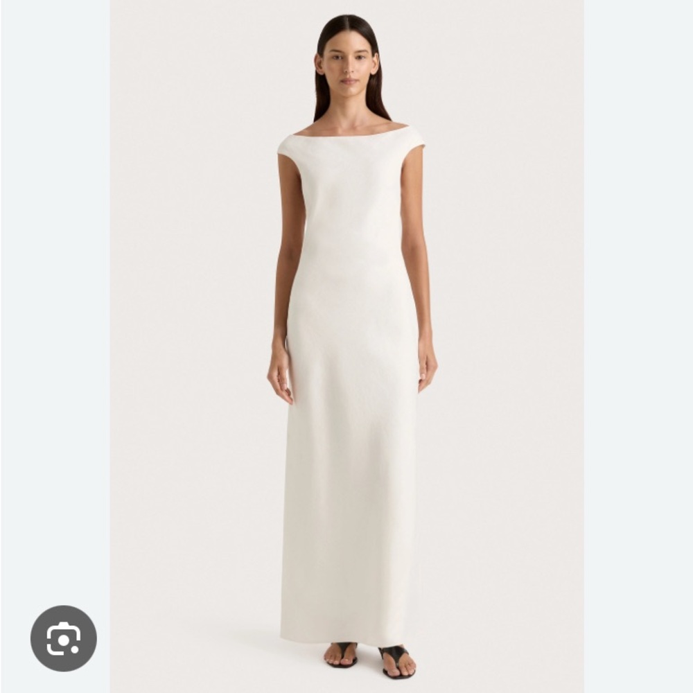 Faithfull Ilride Maxi Dress White off shoulder